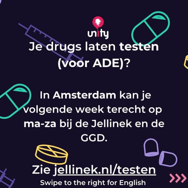 💊❄️TESTSERVICE ADE. Wil jij volgende week je drugs laten testen voor ADE? Dat kan volgende week in Amsterdam van maandag tot en met zaterdag bij Jellinek of bij de GGD. Zie: Jellinek.nl/testen 

Check voor andere testlocaties, buiten Amsterdam: Home-Drugs-test.nl 

Do you want to get your drugs tested for ADE next week? Next week you can get your drugs tested in Amsterdam from Monday till Saturday at Jellinek or GGD. Check Jellinek.nl/testen

For other testlocations outside of Amsterdam, check: Home-Drugs-test.nl